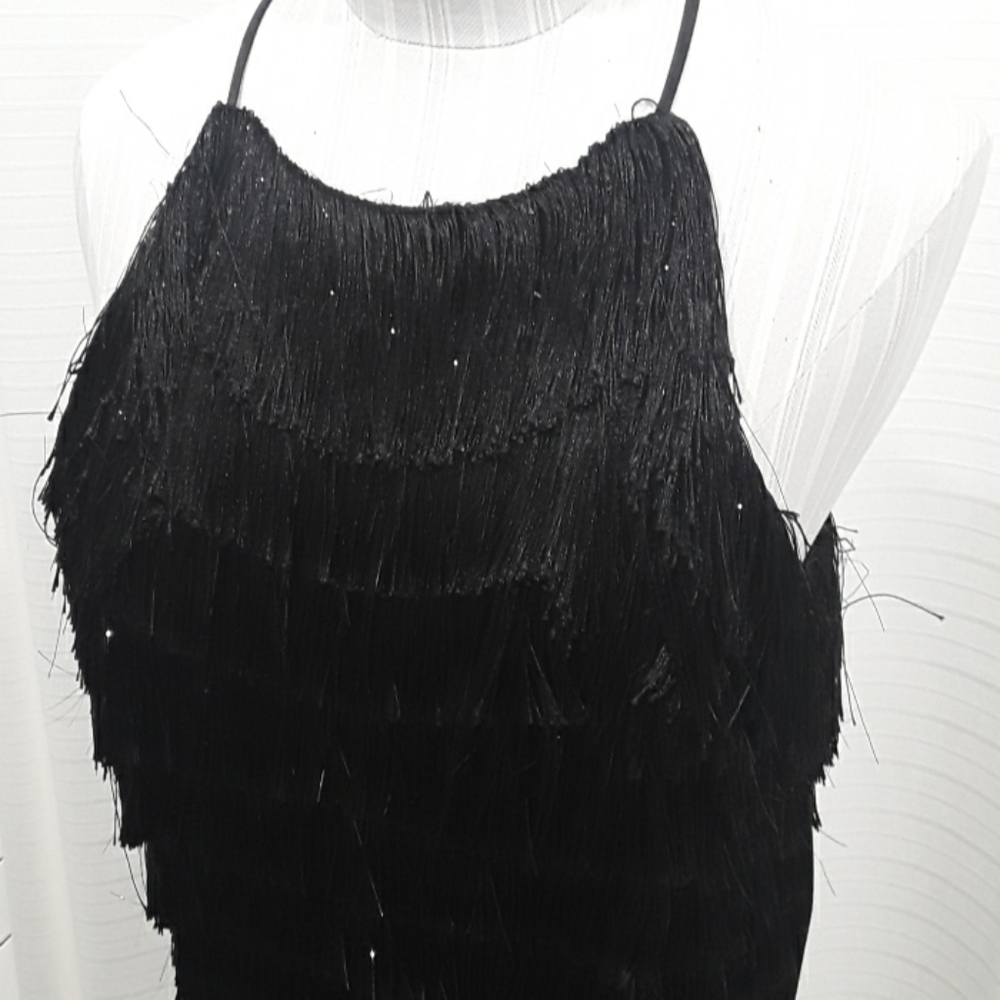 Halston fringe dress